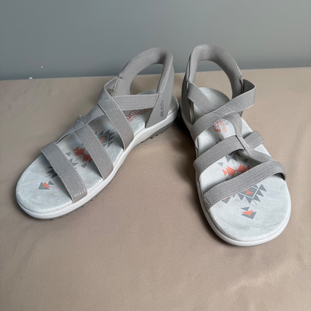 Skechers Slip-ins Reggae Cup My Bestie Taupe Strappy Sandals 163460 Womens 9